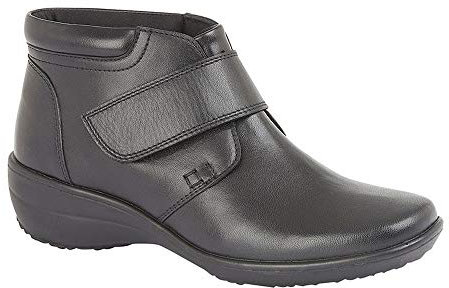 L477A Ladies Extra-Wide Touch Ankle Boots Black