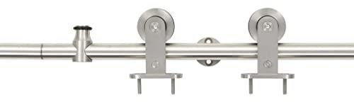 vidaXL Kit Fixation Porte Coulissante Ensemble de Rails roulettes pour Porte Coulissante Porte Suspendue Bureau Chambre à Coucher Salon Acier