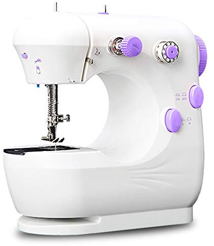 Mini Macchina da cucire, 2 Velocità Heavy Duty elettrica Crafting Mending Macchina, regolabile Detersivi e oggetti per cucire per uso domestico bambini principianti Viaggio Usa,Viola