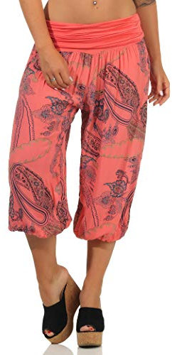 Malito Femme Pantalon Court Sarouel Yoga Pantalon Sport 7186 (Corail)