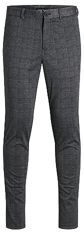 JACK & JONES Mens Marco Chino Trousers Dark Grey 29W / 30L