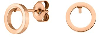 LUUK LIFESTYLE Schlichte Ohrringe aus Edelstahl, Damen Ohrstecker, Glücksbringer Geschenk für Frauen und Mädchen, filigran & wasserfest, Kreis I rund I Ring, roségold