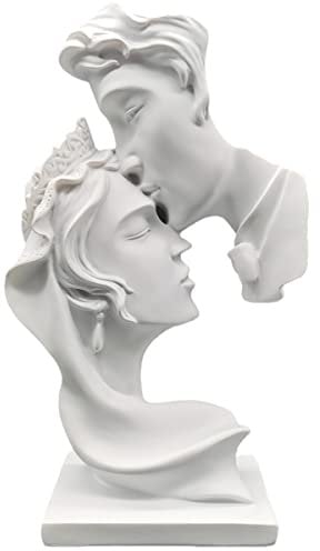 PIGPIGFLY Statua Bacio d'Amore, Statue Decorative, Figure Decorative, Statuette Decorative Casa, Soggiorno Decorativo Moderno da Appoggiare, Scultura Astratta in Poliresina, Idea Regalo