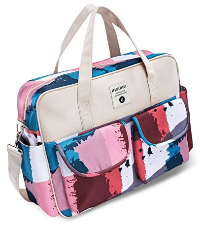 SONARIN Grosse Kapazität Baby Wickeltasche,Multifunktionale Wasserdicht Reise Wickeltasche Umhängetasche Tragetasche Henkeltaschen Babytasche mit Schultergurte & Wickelunterlage(Farbnähte)