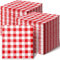 Papierservietten, Weihnachtsbüffelkariert, Küchendekoration, kariert, Einweg-Servietten, Bauernhaus-Papierhandtücher für Hochzeiten, Ostern, Zuhause, Abendessen, Party, Geschirr (rot und weiß, 13 x 13