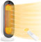 Chauffage d'appoint, 2000 W 3 modes, thermostat soufflant, minuterie 12 heures, protection anti-bascule, chauffage d'ambiance oscillant à 100 ° pour la maison et le bureau Blanc petit écran
