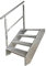 Kaminbau Mierzwa Premium Stahl Treppe Geländer Links Verzinkt 4 Stufen (Breite 800 mm) (Höhe 76 cm) Wetterfest Gitterroststufe Gartentreppe
