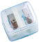 Makeup Sharpener Anspitzer,Make-up Doppel-Spitzer,2 Löcher Dual Sharpener Augen Make-up Bleistiftspitzer,Tragbare Dual Anspitzer Kosmetikspitzer,Lipliner-Eyeliner-Stift-Werkzeug,Weiß