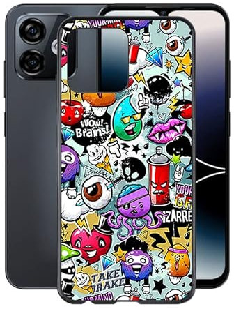 AQGG Coque pour Ulefone Note 16 Pro (6.52) Housses étuis, Black Souple Silicone TPU Phone Case Bumper Cover pour Ulefone Note 16 Pro - Dessin Animé