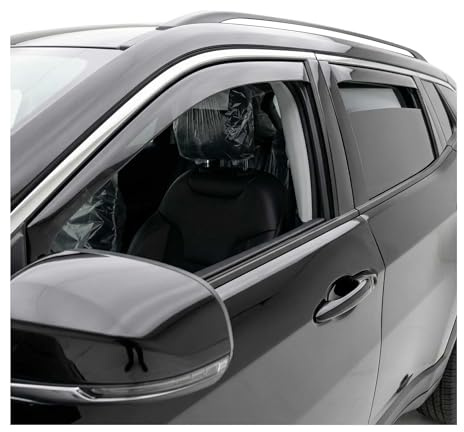 OMAC Windabweiser für Jeep Compass 2017-2025 Acryl Dunkel 4tlg | Regenabweiser, Schützt vor Regen und Spritzwasser, waschstraßenfest