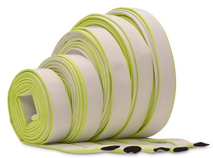 Ø 1 1/2 Zoll - 38 mm, Meterware Flachschlauch | Bauschlauch | Industrieschlauch | Synthetischer Gummi, Weiß mit Grün, 10 Bar, -20°C bis +60°