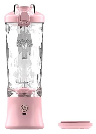 IOIUSKKU Mixer per Frutta Multifunzionale - Spremiagrumi Elettrico per PC Portatile e ad capacità Realizzato in plastica per Alimentare, Rosa, 4000 mAh/7.4 V