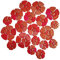 500g zufällige schillernde Blume Keramik-Mosaik-Fliesen für DIY-Handwerk, 3 Größe Blumen Mosaik-Stücke für Kunstwerk, Fotorahmen, Tassen, Blumentöpfe, Vasen, machen Trittsteine (Rot)