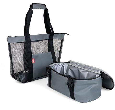 JATA HOGAR HPOR7056 - Bolsa Termica Porta Alimentos 30 L. Aísla frío/Calor. Interior Impermeable. Medidas: 48 x 18 x 48 cm. Rejilla Anti Arena y Suciedad.