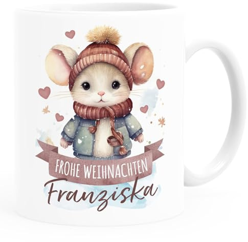 SpecialMe® Kinder-Tasse Kunststoff personalisierte Namenstasse für Kinder Jungen Mädchen Maus kunststoff-weiß standard