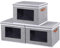 OUTBROS Storage Bins with Lids, Fabric Boxes with Window, Closet Organizer with Handles and Clothing Containers, 45 X 30 X 30 cm, Grey, 3-Pack