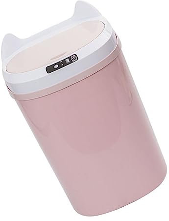 Zerodeko 1pc Induction Trash Can Recycling Bin Small Hands Free Waste Basket Smart Sensor Papelera Inteligente Automatic Trashcan Pink Clamshell Decorate Plastic Pp Intelligent