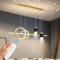 WHLL Esszimmer Lampe Hängend Moderne LED Esstisch Lampen Hängend Esszimmerlampe Dimmbar Pendelleuchte Sternenhimmel Hängelampe Esstisch Höhenverstellbar mit Fernbedienung 100CM Gold Stil 1