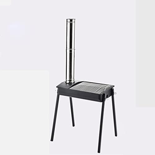 GaRcan BBQ Grill Haushalt Holzkohle Outdoor Grill Werkzeug mit Offset Smoker Abnehmbare Beine, für Terrasse Hinterhof Picknick Camping