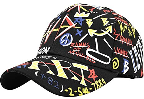 Y2K Hip Hop Kappe Baseball Cap Unisex Streetwear Punk Baseballkappe Mit Graffiti Gothic Basecap Damen Herren Sports Golfkappe Verstellbar Sonnenkappe