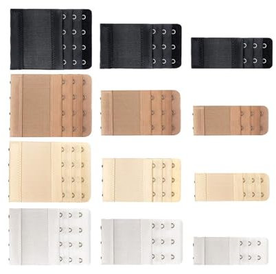 Acpetdr 12 piecesWomen's Bra Extenders Women's Stretchy Bra Extension Strap bra extender 4 hook-bra extensions-bra extender-bra extenders 2 and 3 hook-bra hooks replacement-bra clasps for the back