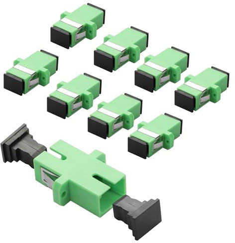 YAODHAOD SC APC LWL Adapter/Kupplung, 10 Stück, SC-SC APC Glasfaser Adapter, APC Simplex Einzelmodus/Multimode, zuverlässige Verbindungen für Hochleistungsnetzwerke (Simplex Einzelmodus, green)