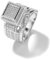 ZqlDDayUP Mens Iced Out Ringe 18k Gold plattiert simulierten Diamant Micro Pave CZ Pinky Ring Luxus Full Diamond Square Ring Hip Hop Schmuck für Männer Frauen