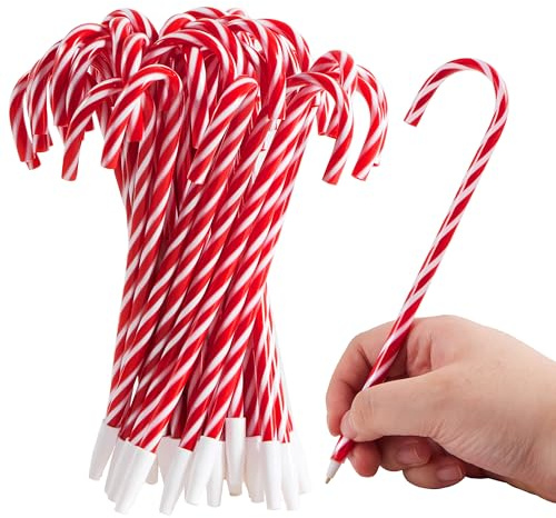 JOYIN 24 Stück Weihnachts-Kugelschreiber mit Zuckerstangen-Kugelschreiber für Kinder, Geschenk für Weihnachtsstrumpffüller, Lehrer, Studenten, Klassenzimmer, Karnevalspreis, Geschenktütenfüller