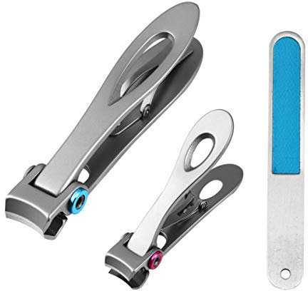 WOONEKY 3 Pièces Coupe-ongles Et Bâtonnets à Ongles Acier Inoxydable Outil à Main Professionnel