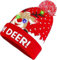 Forhome Christmas Beanie LED,LED Mütze Weihnachtsmützen,LED Weihnachtsmütze,LED Leuchten Strickmütze Weihnachten,Es gibt 3 Arten von leuchtenden Modi Weihnachtsmützen aus Fleece (Christmas Hat Deer)