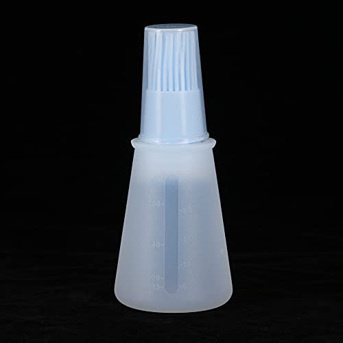 Oil Brush for Cooking, Oil Dispenser with Brush 2pcs Silicone Oil Bottle Brush Basting Brush Cooking Brush Food Brush for Olive Oil Honey Sauce (Blue)