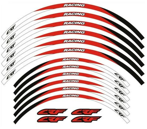 HBJzxlOK per H&Onda CRF 250L CRF 300L CRF230L Adesivi per Cerchioni Ruote Moto 21 18(Rood)