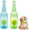 Vmxlso 2 PCS Bottle Squeaky Dog Toys, Ball in a Bottle Dog Toy, Interactive Dog Toys for Small Dogs, Bottle Dog Squeaky Toy, Dog Chew Toy with Tennis Ball, Dog Chew Toys for Teething