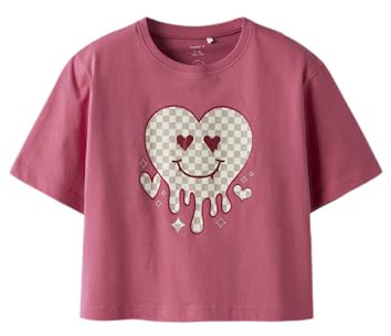 NAME IT Mädchen Nkfkaren Ss Nreg Short Top Ps Noos, Rapture Rose, 158-164 EU