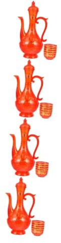 Cabilock 4 Juegos De Ollas Y Tazas De Buda Exquisita Tetera De Vino Adorno Auspicioso Taza De Oferta Para El Hogar Copa De Vino Retro Adorno De Escritorio Tetera De Vino Retro Reutilizable