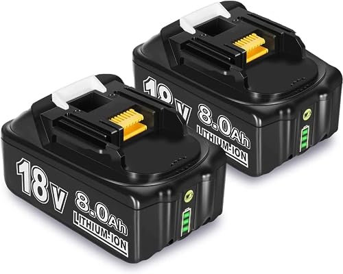 2 Stück 8000mAh 18V Ersatzakku für Makita Akku 18V Kompatibel mit Makita Akku BL1860B BL1830B BL1840B BL1850B BL1815 BL1820 BL1825, Fit mit Makita 18V Akku Werkzeuge (2PCS-1)