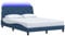 vidaXL Bettgestell mit LED ohne Matratze Blau 140x200 cm Stoff, Bettrahmen, Schlafzimmerbett, Doppelbett, Bett, Schlafzimmermöbel, Polsterbett