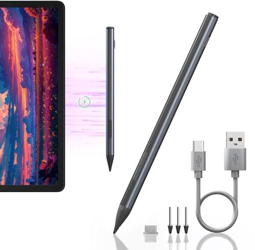 USI 2.0 Stylus Pen for Amazon Fire Max 11, Google Pixel Tablet, Lenovo/Acer Some Chromebook - 4096 Pressure USB-C Fast Charging USI Pen for Lenovo Chromebook Duet3, Acer Chromebook Spin314(Four nibs)
