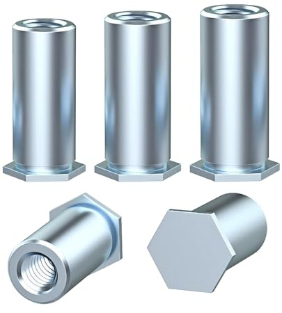 Ctyjia 20 Pezzi Dadi Rivetti, M4x10mm Inserti Filettati, per Rivetti Esagonali, Dadi Filettati in Acciaio al Carbonio per Piastre Metalliche