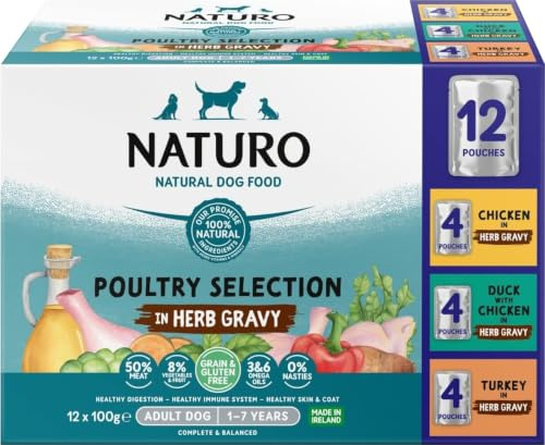 Naturo Adult Dog Grain And Gluten Free Poultry Selection In Herb Gravy 12x100g 1200g