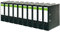 Conipa® 10 Stück DIN A4 Ordner Schwarz (8cm breit) 2-Ringe-Meachanik [MADE IN GERMANY] für 600 Blatt grau marmoriert - Aktenordner & Ordner-Hefter für Unterlagen - Dokumenten-Ordner Büro, Uni & Schule