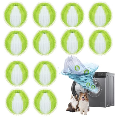 12 Stücke Tierhaarentferner Waschmaschine,Wiederverwendbar Fusselbälle Waschmaschine,Haarfänger Flusensiebe,Effektiver Fusselball Und Fusselfänger,Zur Entfernung Von Tierhaaren