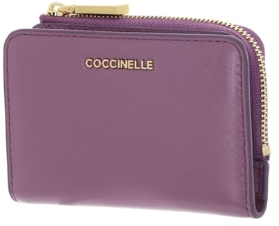 Coccinelle Leder Kartenetui Metallic Shiny Smooth Leather Card Holder Jellyfish violett