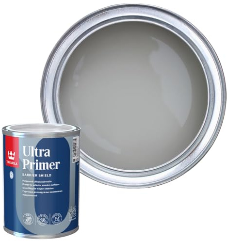 TIKKURILA Ultra Primer - High Performance Matt Primer Paint For Exterior Wood - 1 Litres Granite K499