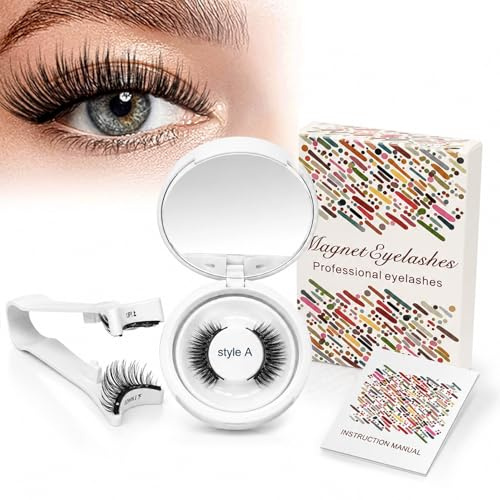 Higu clace Magnetische Wimpern, Magnetische Wimpern 1 Paar, Natürlicher Look Ohne Kleber, Magnetic False Eyelashes mit Applikator, Für Empfindliche Augen, Anfänger, Reisen & Party, Künstliche Wimpern