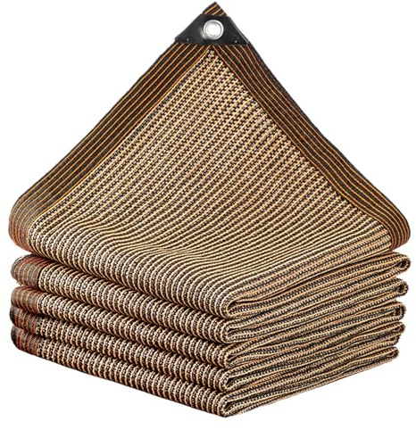 LWJSOCP Filet d'ombrage à 6 œillets, Protection UV, idéal pour pergola, abri de Voiture, Piscine, intimité, Marron 4 x 8 m