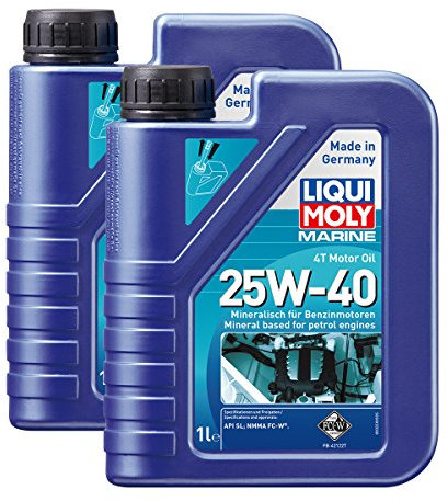2X LIQUI Moly 25026 Marine 4T Motoröl 25W-40 1L