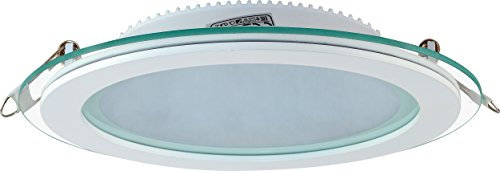 15 Watt LED Panel mit Glas Rahmen Unterputz Einbauleuchte Einbaulampe Deckenleuchte Deckenlampe Lampe Rund Ø 200mm Neutralweiss