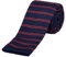 DonDon schmale Strickkrawatte 5 cm dunkelblau rot gestreift