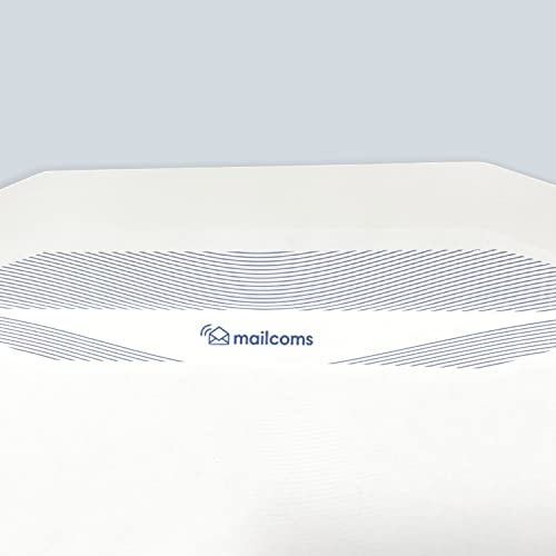 MAILCOMS | 1000 - Pack DL+ White Gummed Windowed Envelopes | 110mm x 220mm, 35mm x 90mm Window, 90gsm | for Folding & Inserting Machines | Compatible with Mailcoms, Pitney Bowes, Neopost.